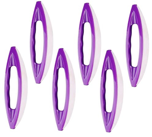 Housoutil 6pcs Purple Sheepskin Nail Art Brush Set Nail Polishing and Waxing Tools Professional Polishers for Salon and Diy Manicure