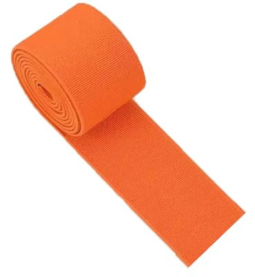 ELSKBRUN Bande élastique de 5 mètres, 3cm de Large, Pantalon Plat, Bande élastique, Jupe épaisse, Accessoires de Couture, Orange, 30mm