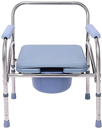 Toilettenrahmen, verstellbarer Badezimmerhocker, Duschhocker, Duschstuhl, Rollstuhl, Schwerlastarmbett, Toilettensitz, Heimpflege, Toilettensitz mit Sicherheitsstahlrahmen, extra breiter