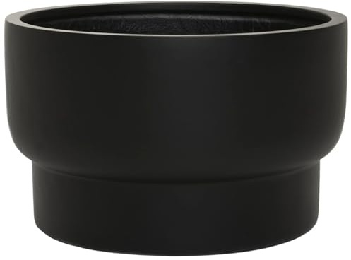 VIVANNO Pflanzkübel Pflanzentopf Fiberglas LIVELLI 33x54 cm Schwarz Matt
