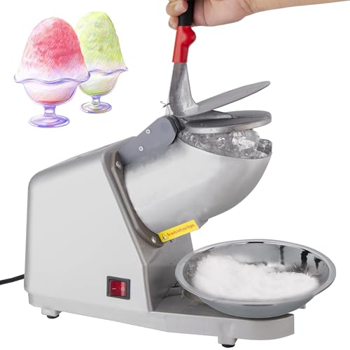 RSQQL Machine à Glace pilée électrique, broyeur à Glace électrique à Double Lame, Rasoir, Machine à cône de Neige 85 kg/h for Un Usage Domestique et Commercial