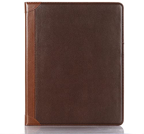 iPad Pro 13'' (M5 2025) (M4 2024) Hülle, DMaos Vintage Buch Synthetikleder Stand Folio Smart Cover, Auto Sleep/Wake, Business Dokumenten- und Kartenhalter - Braun