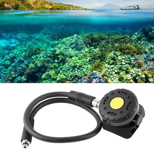 Atemventilköpfe für Atemregler der 2. Stufe, Mitteldruckschlauch-Set für Tragbare Tauchausrüstung, Komplette Ausrüstung für Taucher (BLACK)