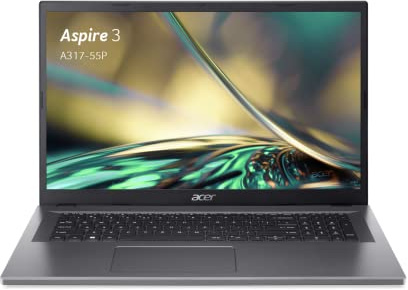 Acer Aspire 3 A317-55P-C8DB, Ordinateur Portable 17.3 Full HD IPS, PC Portable (Intel Processeur Celeron N100, Ram 4 Go, SSD 128 Go, Intel UHD Graphics, Windows 11 Famille) Clavier AZERTY, Gris