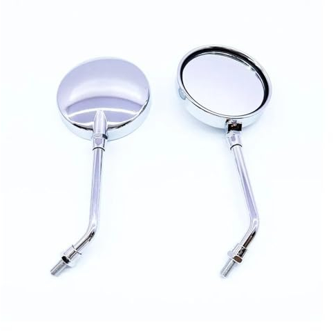 Lenkerendenspiegel Universal 8/10MM Motorrad Rückspiegel ABS Spiegel Für Ducati Für Monster 696 Für Monster 797 Für Monster 821 Für Hypermotard 950 Für Scramble Motorrad Rückspiegel(Chrome-long pole)