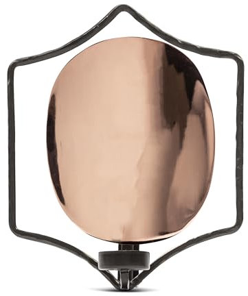 VIDI Ambra Preziosa Portacandela | Portacandele in Oro Rosa per Soggiorno | 20x25 cm Decorazione da Parete Moderna | Design Moderno di Portacandele | Candelabro da Parete Geometrico