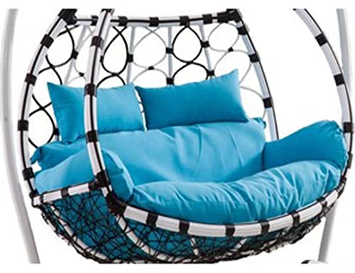 Outdoor Hängekorb Stuhlkissen Eierstuhl Kissen Set für 2-Sitzer Eierstuhl dick und waschbar Hängematte Stuhl Kissen Ersatz Wasserdicht Weide Schaukel Stuhl Kissen für Zwei
