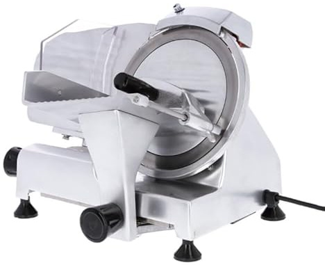 Affettatrice per macelleria grigio affettatrice con lama 250 mm affettatrice professionale taglio preciso affettatrice per carni e prosciutti, affettatrice regolabile 0-12 mm macelleria salumi