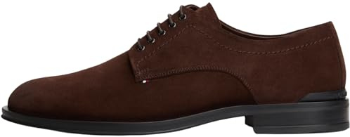 Tommy Hilfiger Uomo Scarpa Derby Corporate in Pelle Scamosciata, Marrone (Cocoa), 42
