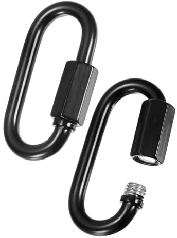 M METERXITY Pack Chain Quick Links, Electroplated Iron Heavy Chain Connector Link for Traveling Equipment/Hiking/Hammock Hanging, Weight Capacity Screw Locking Clips