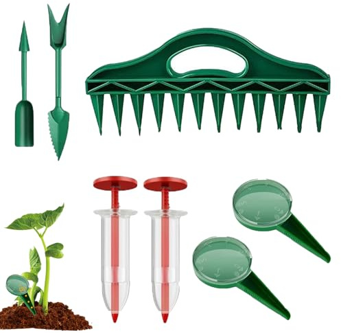 JIEBWCHA per piantine e piantine, utensile da giardino portatile per seminare e distribuire, spargitore palmare, seminatrice compatta per fiori, prati e piante in vaso