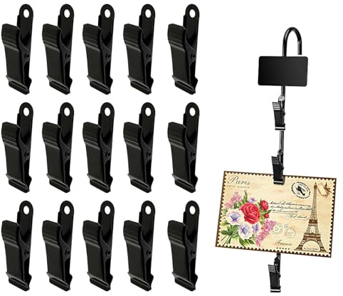 Metal Alligator Clips - ShiningUU 16 Pack Mini Professional Small Crocodile Clamps | Spring Clamp for Wires Snacks Paper Work Clothes Photos Curtains