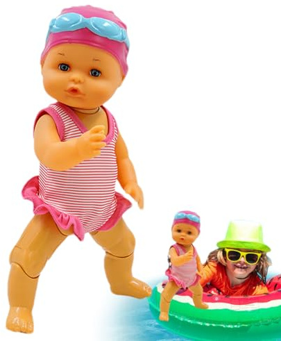 New Born Baby Puppe, Badepuppe, Wasserfest, Bewegliche Arme Und Beine, Interaktives Badespielzeug, Kann In Die Badewanne, Im Pool Und Im Meer Getragen Werden, Babypuppe, Ab 3 Jahre