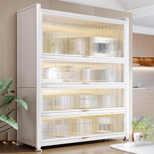 WLCNYL Esszimmerschrank mit Glastüren, moderner Lagerschrank, Bücherregal-Vitrine für das Wohnzimmer, transparente Vitrinen, Geschirrschränke für das Esszimmer, für das Home-Office, das Wohnzimmer