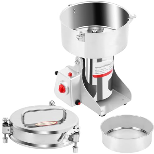 DowPie Molinillo eléctrico de Granos, molinillos comerciales, máquina de Polvo de Acero Inoxidable para Granos Secos y café, Fabricado en Acero Inoxidable 304 de Grado alimenticio. 800g