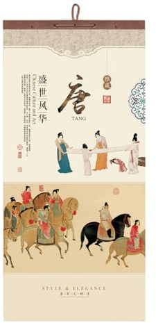 Calendrier mural chinois 2026, calendrier lunaire du Nouvel An, peinture de paysage de style chinois, papier épais, décorations du Nouvel An lunaire, cadeaux, art mural(N)