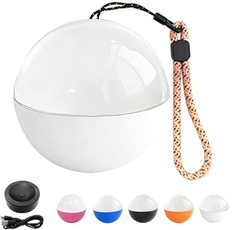 LOCZAR Memory Sphere Lamp, Crystal Ball Video Player 2.8 Memory Orbs Ornament 4GB Uploadable Videos & Photos, Personalized Unique Desk Night for Couples Friends Birthday Christmas (White Memory Orb)