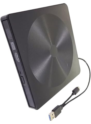 OATIPHO Grabadora de Discos Tipo C Externa USB 3.0 para Laptop y Desktop, Unidad Óptica Multifuncional Negra Diseño Clásico y Fácil Uso sin Necesidad de Controlador