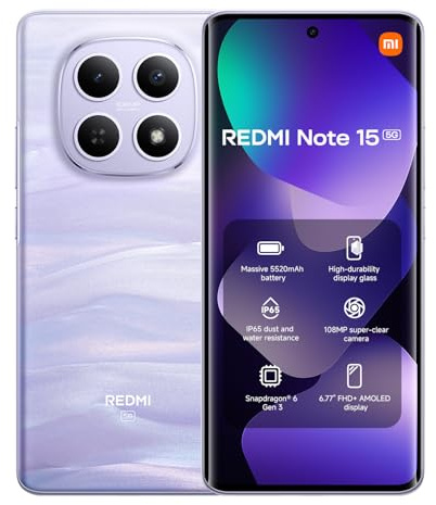 Redmi Note 15 5G 8+256 Mist Purple (No power adapter included)