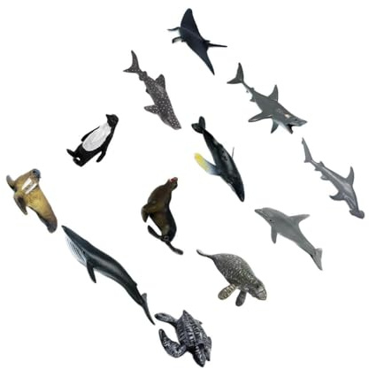 rongweiwang Mini Tierfiguren und PVC Modelle, 12er Pack, detailgetreues Lernspielzeug, Geschenk für Kleinkinder. Miniatur Tierfiguren.