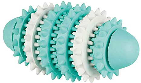 TRIXIE Denta Fun Rugby - praktisches Hundespielzeug mit Minzgeschmack - 15 cm, Zahnpflege-Zubehör für Hunde - 33132