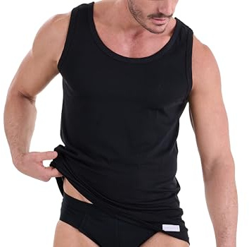 Canotta Calibrato spalla larga Uomo – Pack da 3 – 100% Cotone
