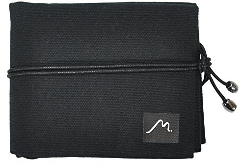 Metier Life Watch Roll for Travel Storage - Canvas and Soft Vegan Suede (Grey/Blue) (4 Watch, Black/Black)
