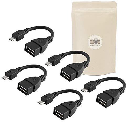 Adaptout X5 Adaptateur Micro USB Male vers USB Femelle OTG USB 2.0 Cable Flexible 16cm Type A Marque FRANÇAISE