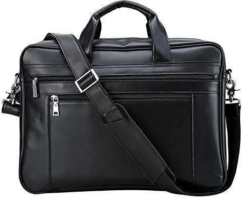Herren Laptoptasche Arbeitstasche Handtasche, Männer erweiterbar 17 Zoll Laptoptasche Vintage Leder Business Aktentasche Büro Handtasche Große Satchel Messenger Schulter Crossbody Bag Laptop Businesst