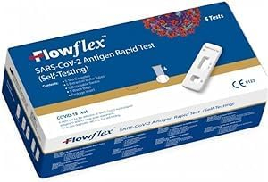 Flowflex One Step Lateral Flow Test Kit | 5 tests | One Step Test for Sars-CoV-2 Antigen |Covid-19 Self Testing Rapid Test | Not For Travel |
