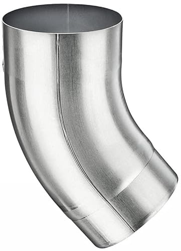 zbs24 Zink Regenrohre Fallrohrbogen 80mm Neigung 40°, konischer Ablaufbogen mit Einsteckfase