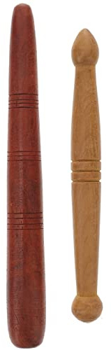 2 Stücke Holz Akupressurstift Ohren Massagestab Akupunkturstift Punktsucher Massage Stift Akupressur Stab Punktsucher Ohrakupunktur für Ohrentherapie Gesichts Massage Entspannende Tiefe Gewebe