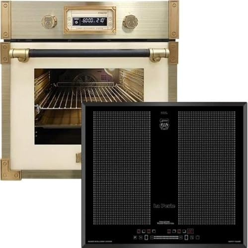 Kaiser Horno de pirólisis «EH 6427 ElfAD+KCT 67 FIN La Perle», horno de instalación retro 73 L, marfil, 60 cm+placa de inducción 60 cm, placa de inducción de 60 cm