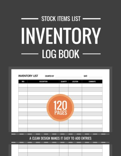 Inventory Log Book | Stock items list | Inventory book for small business | Stock tracker | Inventory book for personal use