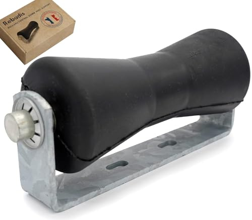 Rebadis Rouleau Central de quille, Largeur 200mm, spécial remorque Bateau avec axe et Support Acier à boulonner
