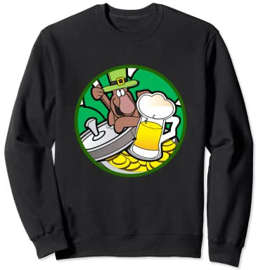 Chope irlandaise trèfle avec bière | Saint Patrick Sweatshirt