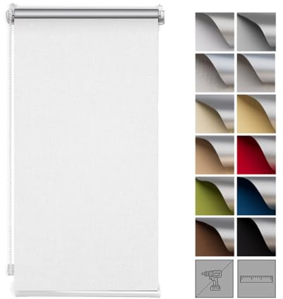 Zero Home - Premium Verdunklungsrollo Ohne Bohren I Klemmrollos für Fenster und Türen Thermorollo I Klemmfix Rollo I Sichtschutz und Sonnenchutz I Blackout I 80x220cm - Weiß