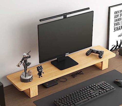 Wbeian Holz-Monitorständer im Vintage-Stil, ergonomischer Komfortständer für PC, Laptop, Computer, TV-Bildschirm, Zuhause oder Büro, Schreibtisch-Aufbewahrung, Organizer, Regal, 60 x 20 x 12 cm