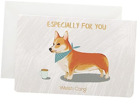 INOOMP 6stücke Handgefertigte Grußkarten Motiv Elegante Karten Für Frauen Mit Shiba-inu Und Corgi-motiv Jeweils Mit Umschlag Für Valentinstag Geburtstag Muttertag Und Mehr