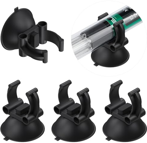 Pawfly Acquario riscaldatore Ventose con 2,4 cm Clip Nero Standard Riscaldamento Asta titolari Morsetti per vasche di Pesce (Non per Tubi di Linea Aerea), 12 Pack