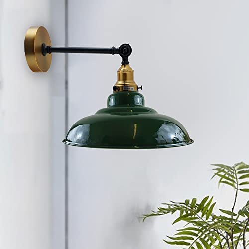 LEDSone verstellbare Wandleuchte mit gebogenem Schwenkarm, Edison Retro Vintage, industrieller Loft-Stil für Ihr Wohnzimmer, Esszimmer, Café usw. (Grün)
