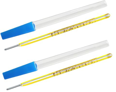 ℃&℉ Oral Thermometer for Adults and Kids 2PCS - Glass Rectal Thermometer for Baby - Basal Body Thermometer - Non Infrared Digital Thermometer - Accurate Easy Reading by HARIKA LIFE