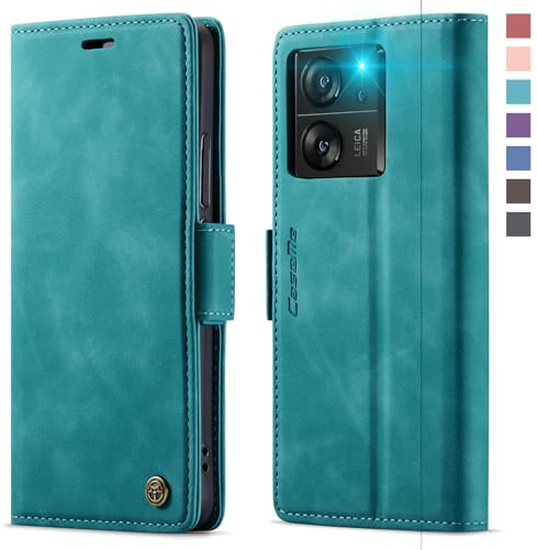 XYGLOW Handyhülle für Xiaomi 13T Hülle Klappbar Xiaomi 13T Pro Premium PU Lederhülle Klapphülle【RFID Schutz】 Kartenfach Standfunktion Schutzhülle für Xiaomi 13T/13T Pro Flip Case Wallet Tasche,Grün