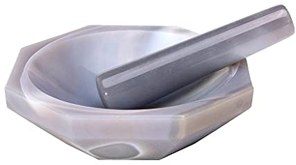 EUTYRG Natürliche Achat-Gewürzmühlen, Mörsermühlen-Set, handgehaltene Gewürzmühlen, Knoblauch-Pfeffer-Mischtopf, Mörser und Stößel, Küchenwerkzeug