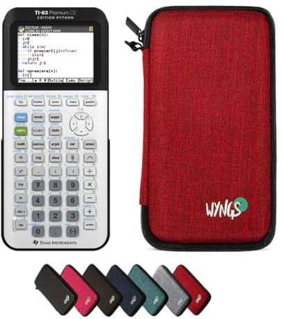 CALCUSO Paquete Básico Rojo con Calculadora Grafica TI-83 Premium CE Python