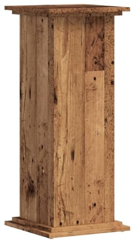 vidaXL Växtställ åldrat trä 33x33x80 cm konstruerat trä, blomsterställ, kruktställ, växtställ inomhus, blomkrukställ, krukväxtställ, växtbord
