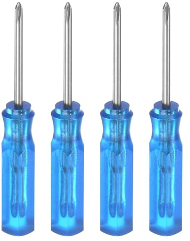 QUARKZMAN 4Pcs Destornillador Phillips Mini PH0 1.5mm Cabeza Cruz Magnética 45mm Longitud para Reparaciones de Pequeños Electrodomésticos, Azul
