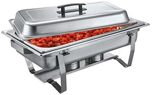 XMWOEIX Chafing Dish in Acciaio Inox, Set di Chafing Dish scaldavivande, Set di Chafing Dish per Catering, scaldavivande a Buffet con Telaio Pieghevole, per Catering a Buffet