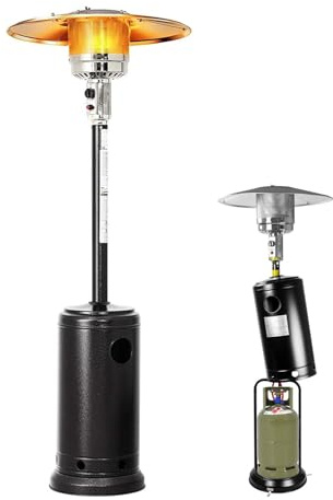 Avilia Fungo Riscaldante per Esterno a Gas GPL 5/12Kw - Stufa a Gas con Porta Bombola da 15kg Ideale per Riscaldare Patio, Giardino o Terrazzo con Potenza Regolabile e Accensione Pizoelettrica