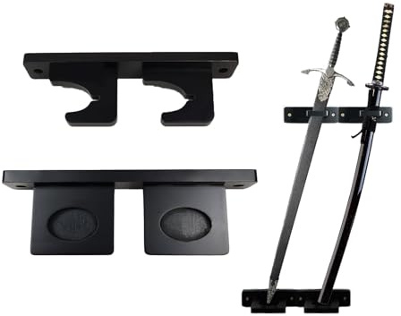 WLDDFF Schwert-Wandhalterung, vertikale Aufhänger für Katana, Lichtschwert, Samurai, Axt (2 Löcher)